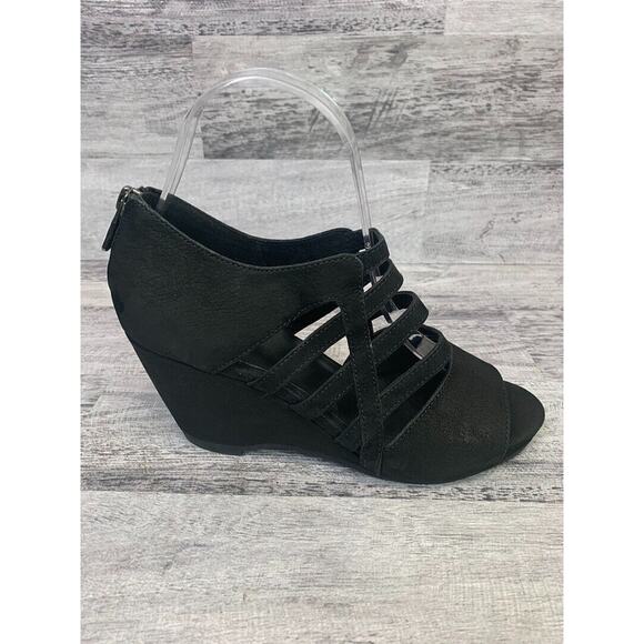 Eileen Fisher Womens Black Strappy Wedge Sandals Size 6.5 - Picture 4 of 8